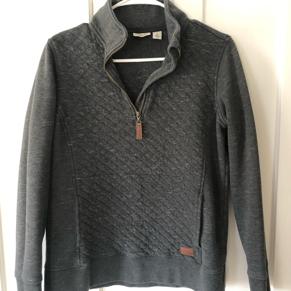 L.L. Bean Quilted Quarter Zip Pullover Sweatshirt